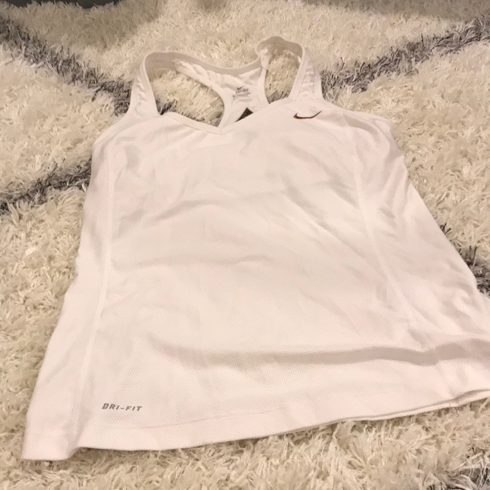 Adorable Nike white racer back tank
